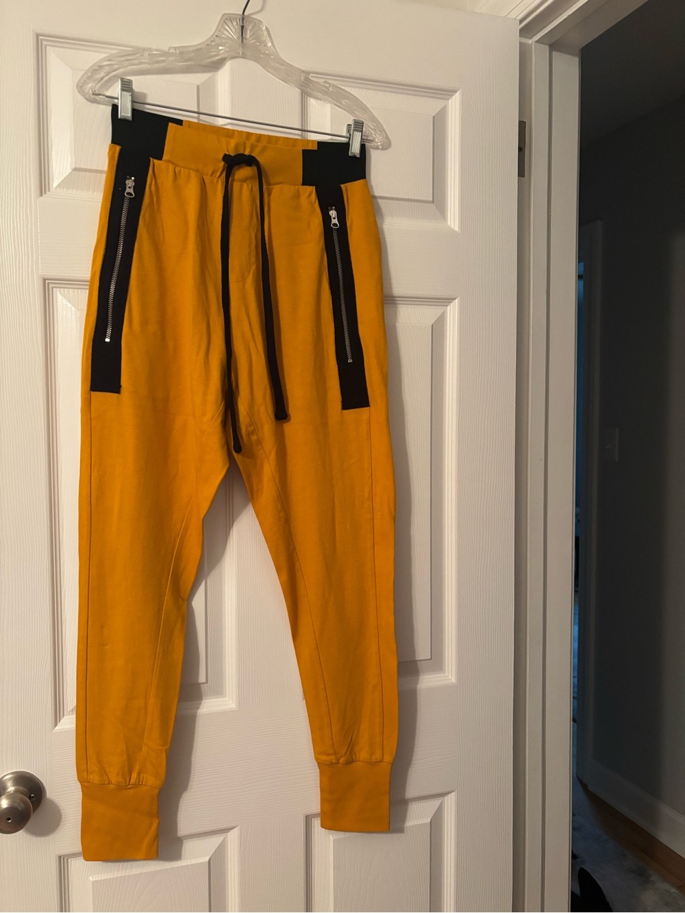 Mustard Yellow Pants with Black Accents